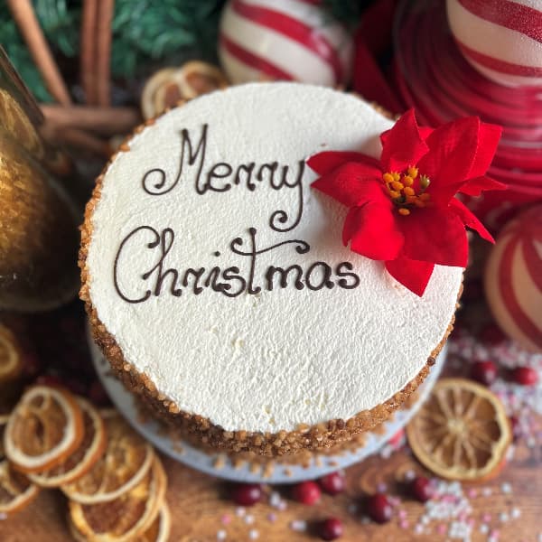Fresh Cream Christmas Cake available for collection or delivery in Dublin