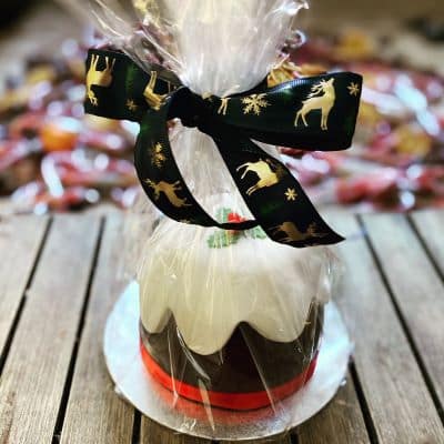 Christmas Choc-Biscuit-Cake-Pudding-wrapped Christmas Chocolate Biscuit Pudding