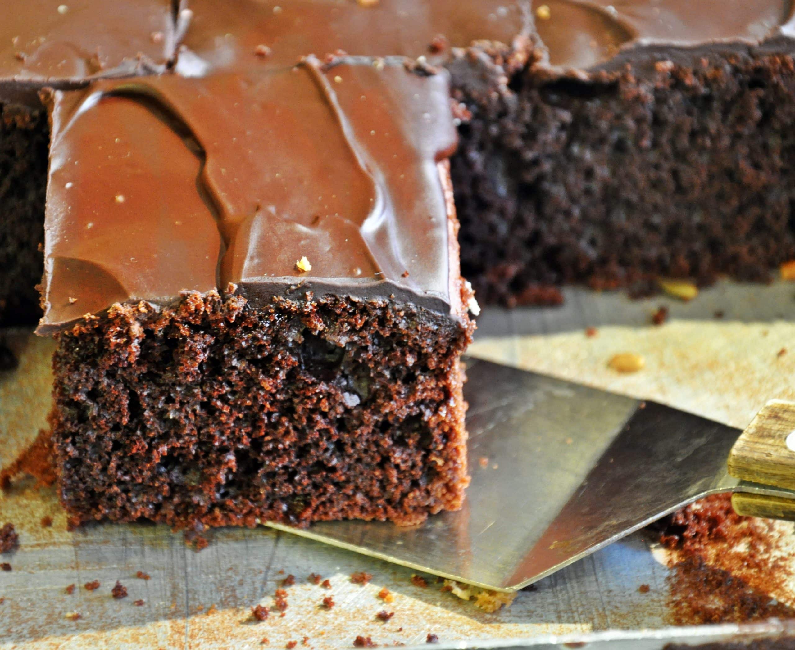 chocolate-slice Chocolate slice with ganache topping
