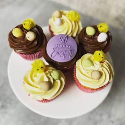 Easter-Cupcakes-on-Stand-2022 Easter Cupcakes