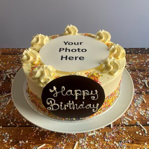 Custom Photocake edited Ad your Own photo Birthday Cake