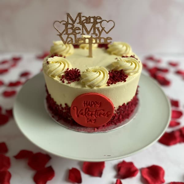 Valentines Raspberry Buttercream cake with Topper Raspberry & Buttercream Valentines Cake with Custom Cake Topper!