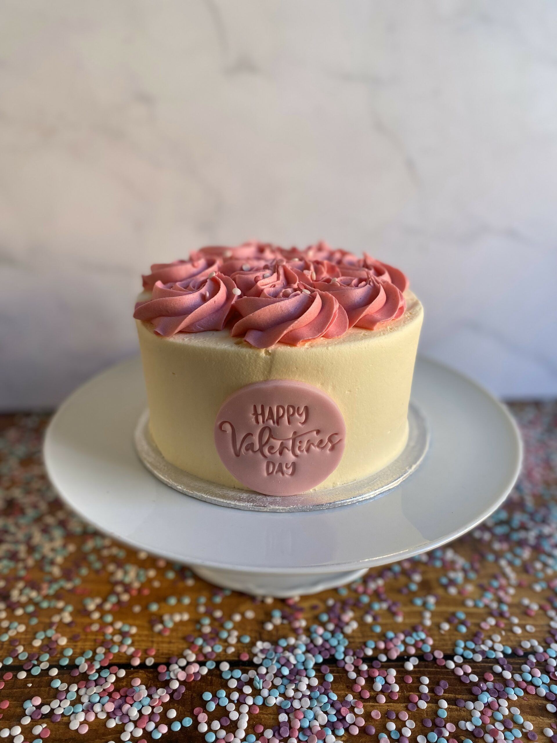 Valentines Day Pink Bouquet Cake