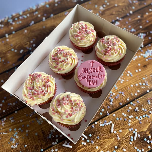 confirmation cupcakes pink Confirmation cupcakes